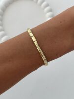 Özel Seri Silindir Tasarım Gold Bileklik