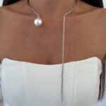 Özel Seri Sallantılı Uç Detay Gümüş Choker Kolye