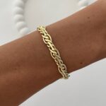 Özel Seri Figaro Zincir Tasarım Gold Bileklik