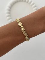 Özel Seri Figaro Zincir Tasarım Gold Bileklik
