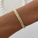 Özel Seri Desenli Ezme Gurmet Zincir Gold Bileklik
