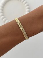 Özel Seri Desenli Ezme Gurmet Zincir Gold Bileklik