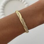 Özel Seri Desenli Ezme Zincir Gold Bileklik