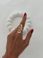 Özel Seri Üçlü Damla Tasarım Gold Yüzük - Görsel 3